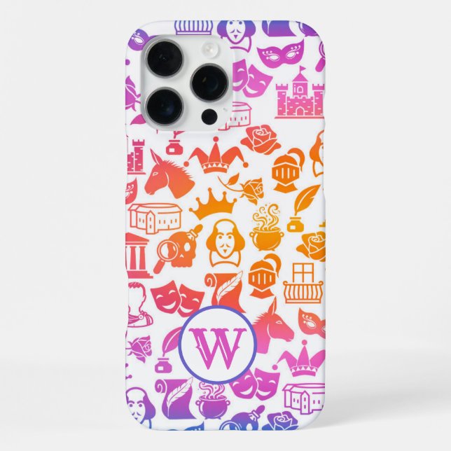 Colourful Shakespeare iPhone 16 Pro Max Case (Back)
