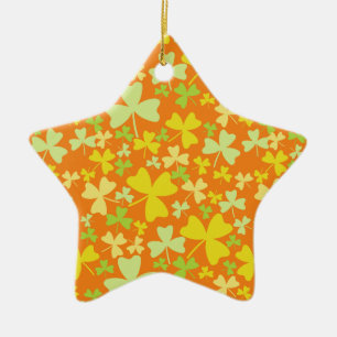 Colourful Shamrocks Ceramic Tree Decoration