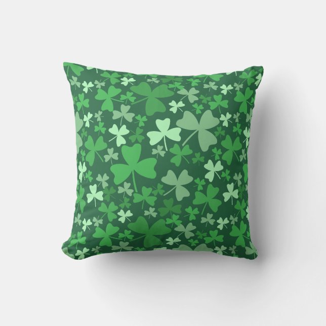 Colourful Shamrocks Cushion (Front)