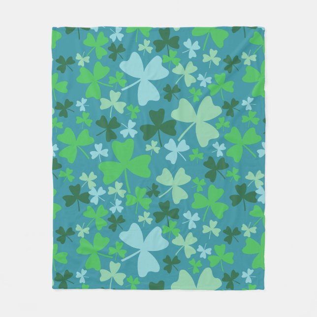 Colourful Shamrocks Fleece Blanket (Front)