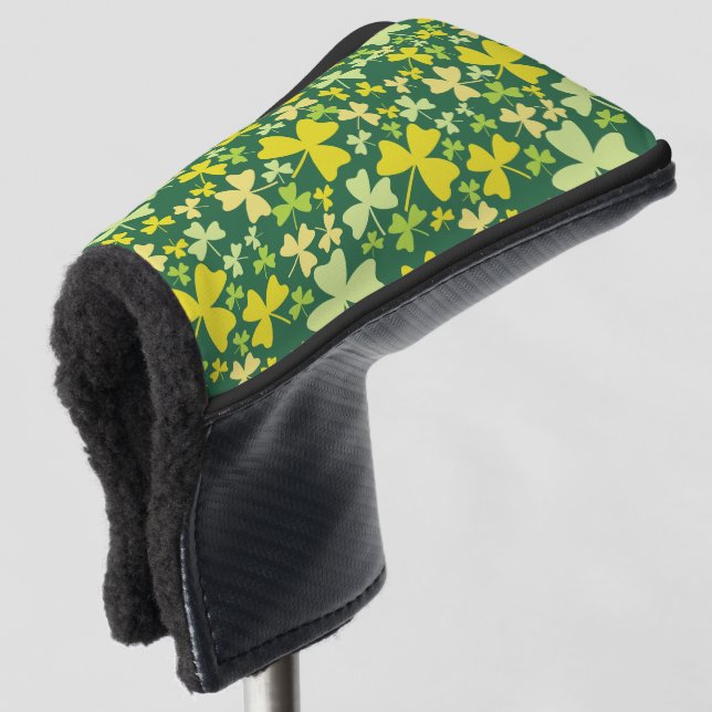 Colourful Shamrocks Golf Head Cover (3/4 Front)