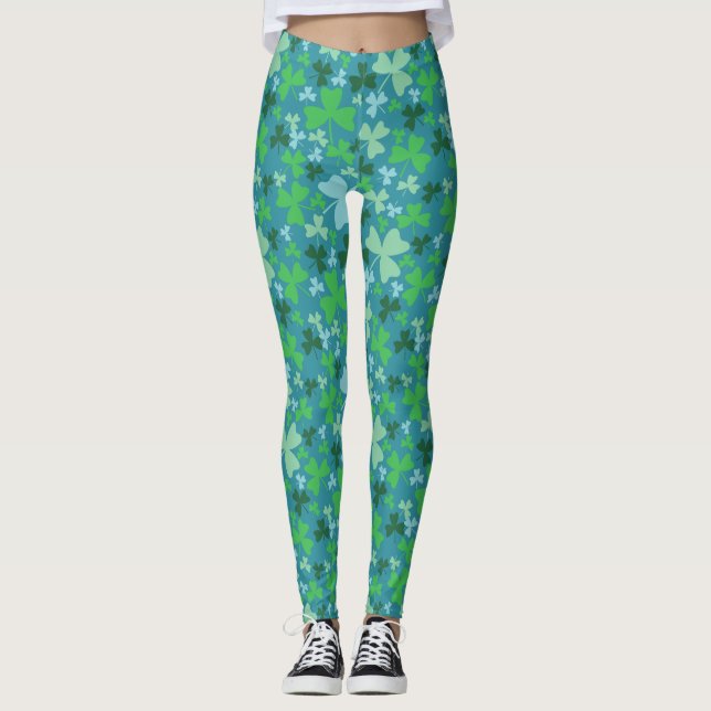 Colourful Shamrocks Leggings (Front)
