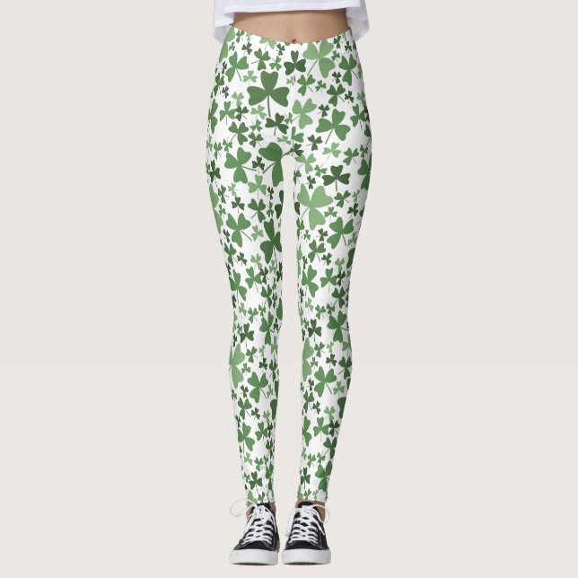 Colourful Shamrocks Leggings (Front)