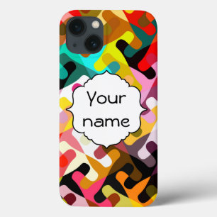 Colourful shapes abstract design iPhone 13 case