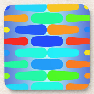 Colourful shapes abstract design coaster