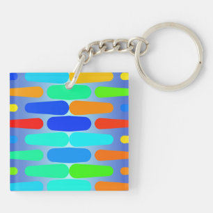 Colourful shapes abstract design key ring