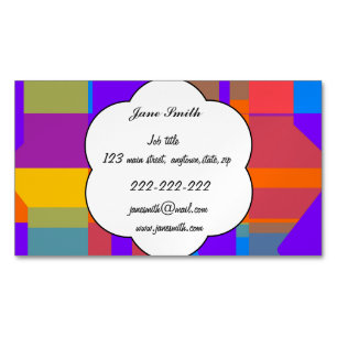 Colourful shapes abstract design magnetic business card