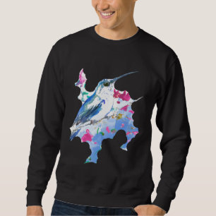 Colourful Shapes Local Wing Bird Flying Hummingbir Sweatshirt