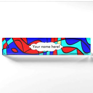 Colourful shapes nameplate