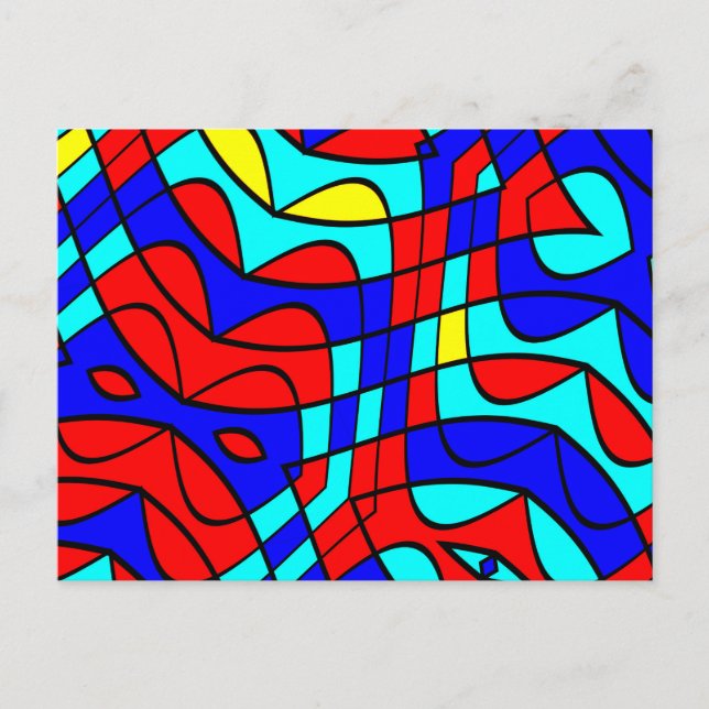 Colourful shapes postcard (Front)
