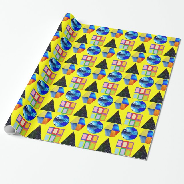 Colourful Shapes Wrapping Paper (Unrolled)