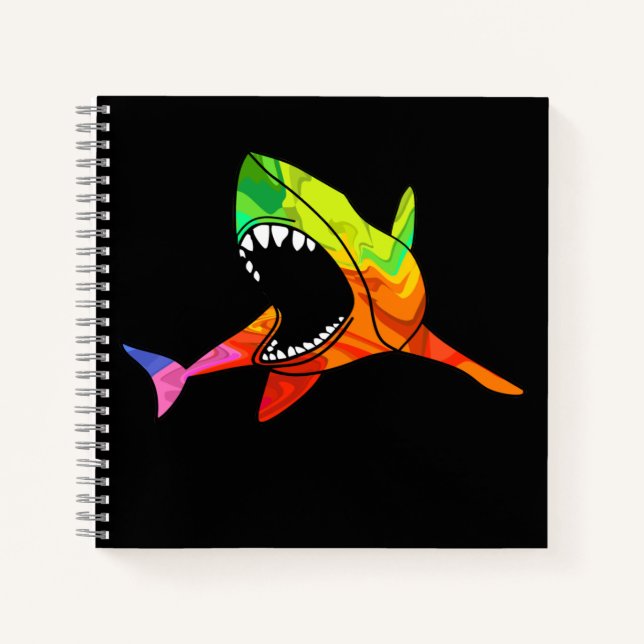 Colourful Shark Notebook (Front)