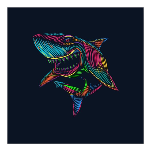 Colourful shark photo print (Front)