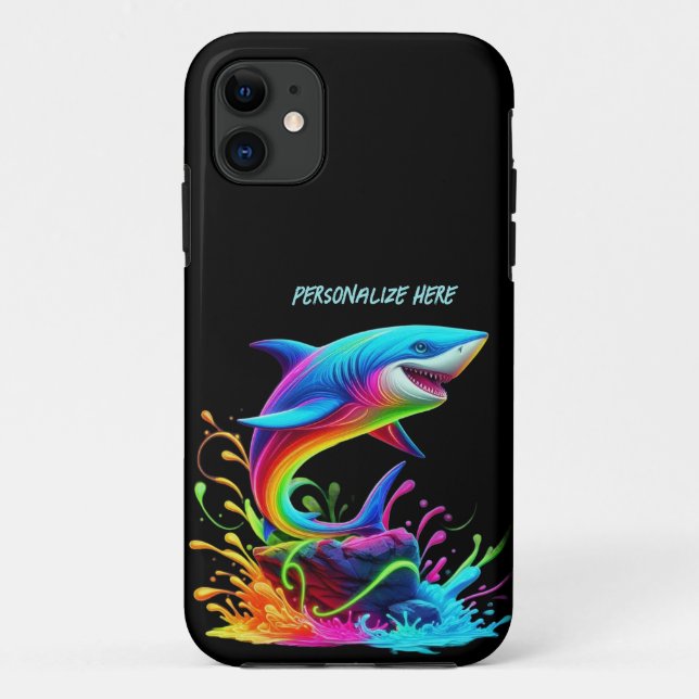 Colourful Shark Splash Case-Mate iPhone Case (Back)