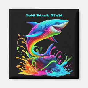 Colourful Shark Splash Magnet
