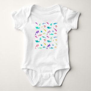 Colourful shark under the sea School Party Baby Bodysuit