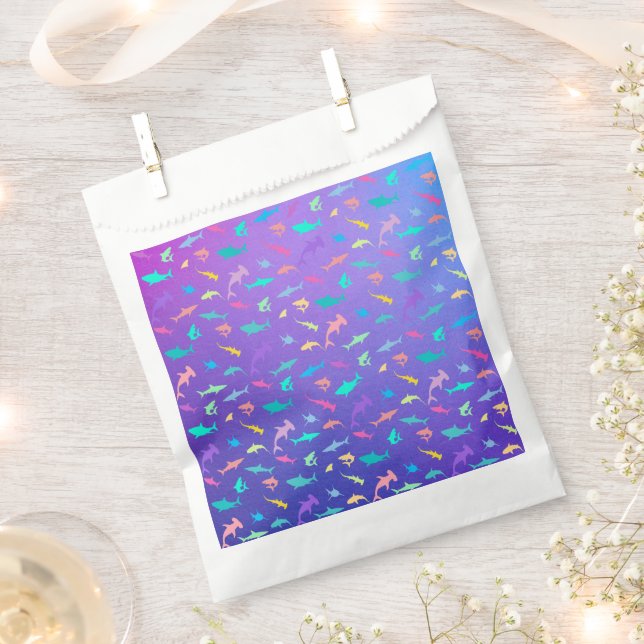 Colourful shark under the sea School Party Favour Bags (Clipped)