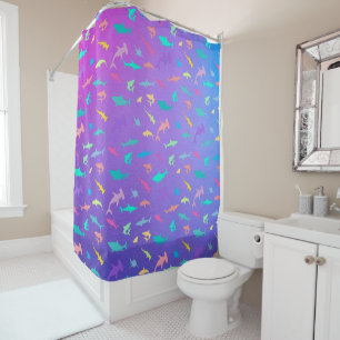 Colourful shark under the sea School Party Shower Curtain