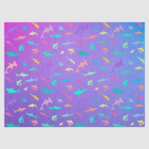 Colourful shark under the sea School Party Tissue Paper