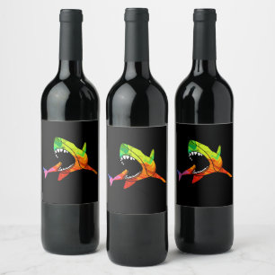 Colourful Shark   Wine Label