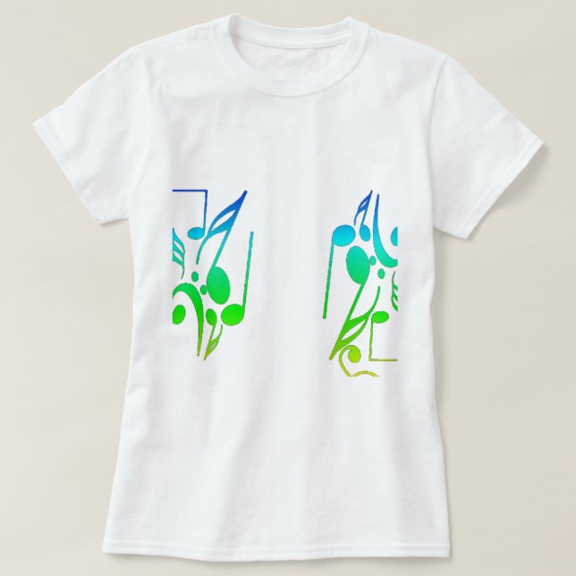 Colourful Sheet Music T-Shirt (Design Front)