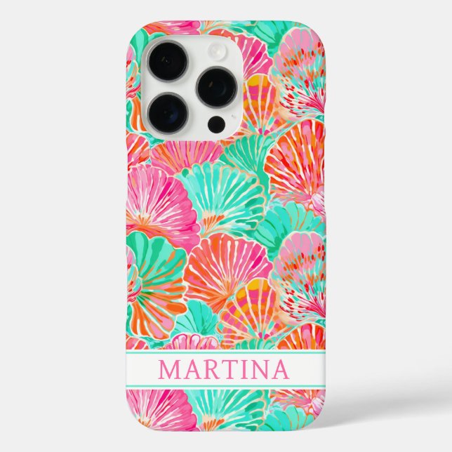 Colourful Shells Monogrammed Case-Mate iPhone Case (Back)