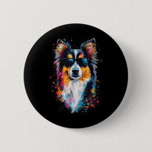 Colourful Shetland Sheepdog Face Cute Puppy Dog Lo 6 Cm Round Badge