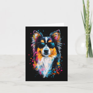 Colourful Shetland Sheepdog Face Cute Puppy Dog Lo Card
