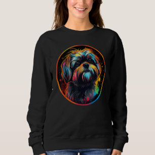 Colourful Shih Tzu Dog Dad Mom Graffity Sweatshirt