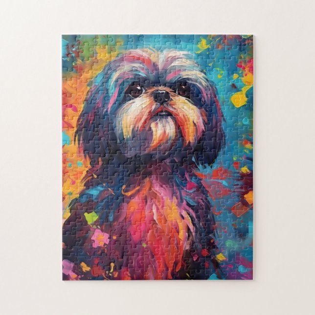 Colourful Shih Tzu Jigsaw Puzzle (Vertical)