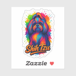 Colourful Shih Tzu Pop Art Design – Vibrant Neon