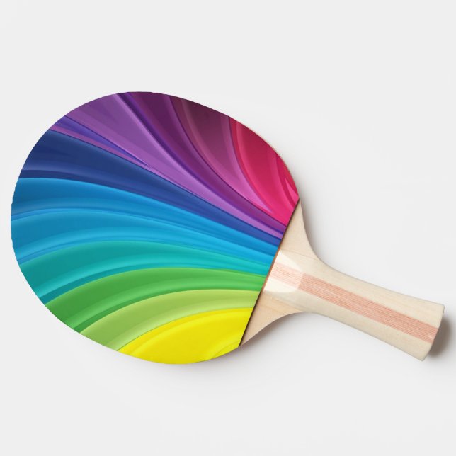 colourful shining rainbow ping pong paddle (Side)