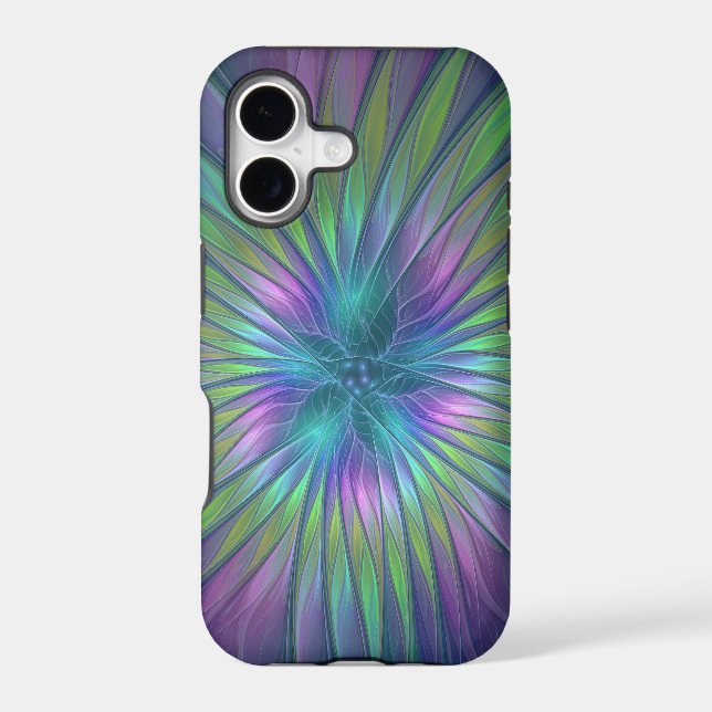 Colourful Shiny Fantasy Flower Abstract Fractal Ar (Back)