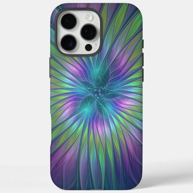 Colourful Shiny Fantasy Flower Abstract Fractal Ar Case-Mate iPhone Case (Back)
