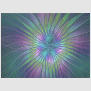 Colourful Shiny Fantasy Flower Abstract Fractal Ar Tissue Paper