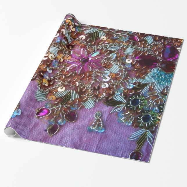 Colourful Shiny Jewlry Wrapping Paper (Unrolled)
