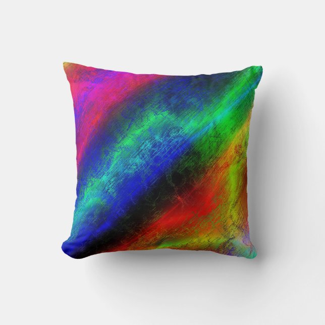 Colourful Shiny Metallic Electric Design Cushion (Front)