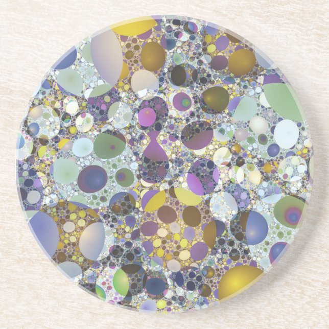Colourful Shiny Stones Terrazzo Coaster (Front)