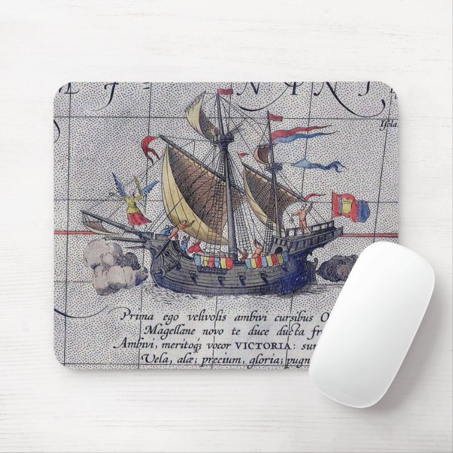 Colourful Ship on the Pacific Ocean Mouse Pad (With Mouse)