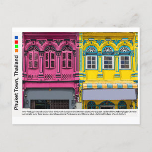 Colourful shophouses on Phang Nga Road, Old Phuket Postcard
