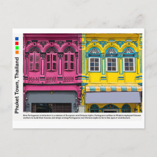 Colourful shophouses on Phang Nga Road, Old Phuket Postcard