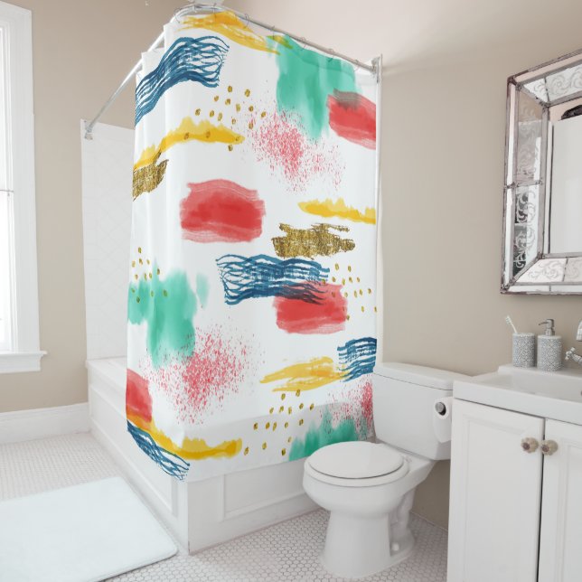 Colourful Shower Curtain (In Situ)