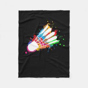 Colourful Shuttle Badminton Fleece Blanket