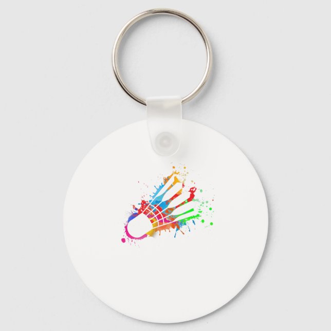 Colourful Shuttle Badminton  Key Ring (Front)