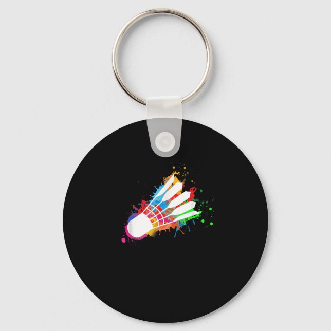 Colourful Shuttle Badminton  Key Ring (Front)