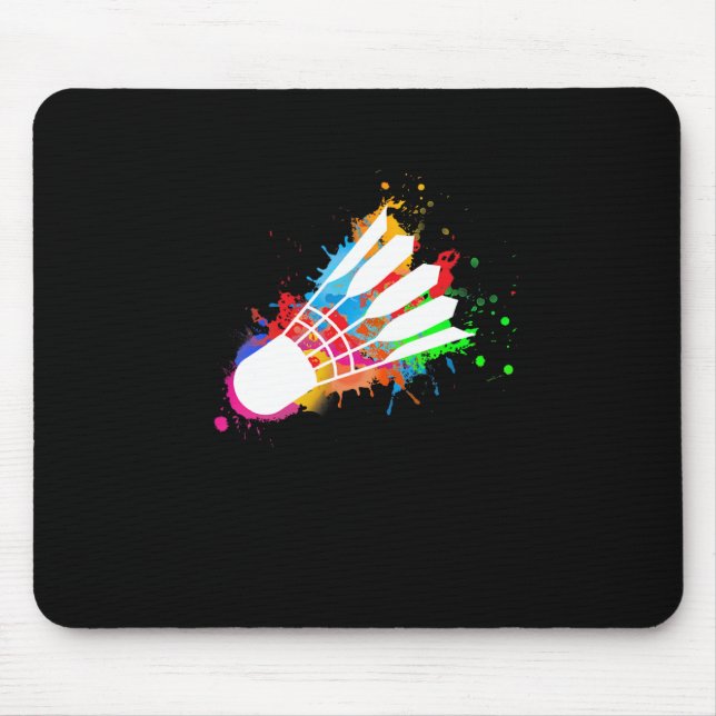 Colourful Shuttle Badminton  Mouse Pad (Front)
