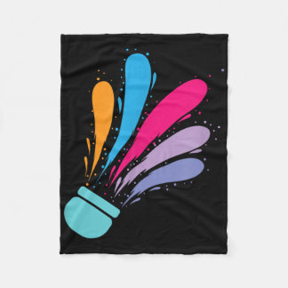 Colourful Shuttle Badminton Sport Fleece Blanket
