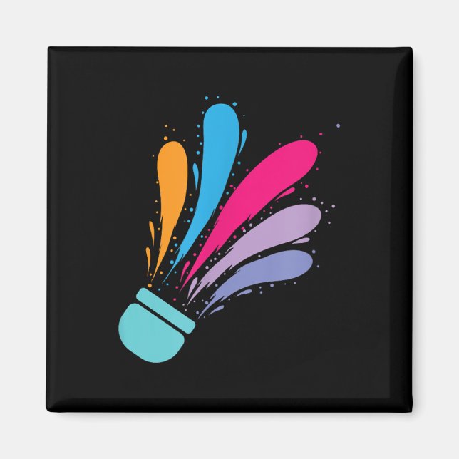 Colourful Shuttle Badminton Sport  Magnet (Front)