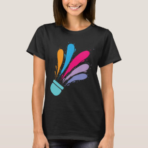 Colourful Shuttle Badminton Sport T-Shirt
