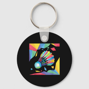 Colourful Shuttle - Birdie Badminton Player Sports Key Ring